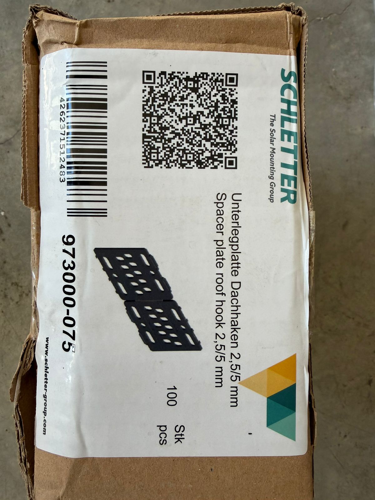 Schletter Unterlegplatte Dachhaken 2,5/5mm Verpackungseinheit: 100Stück