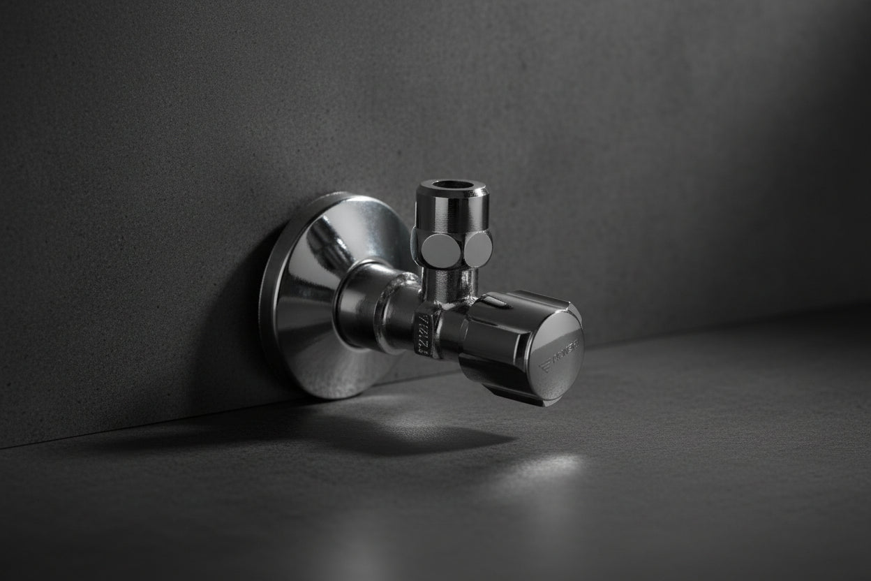 Schell Eckventil COMFORT 1/2" mit Regulierfunktion und ASAG easy Gewinde G 3/8 Abgang, verchromt, Trinkwasser-konform