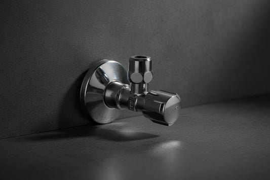 Schell Eckventil COMFORT 1/2" mit Regulierfunktion und ASAG easy Gewinde G 3/8 Abgang, verchromt, Trinkwasser-konform
